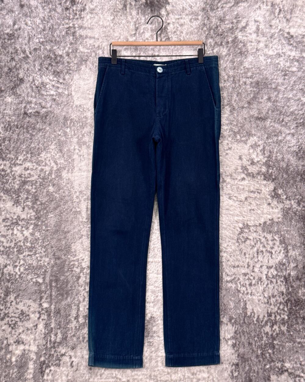 Industry of All Nations Pants 30 Mens Indigo Blue 12 Dips Dye Organic Cotton